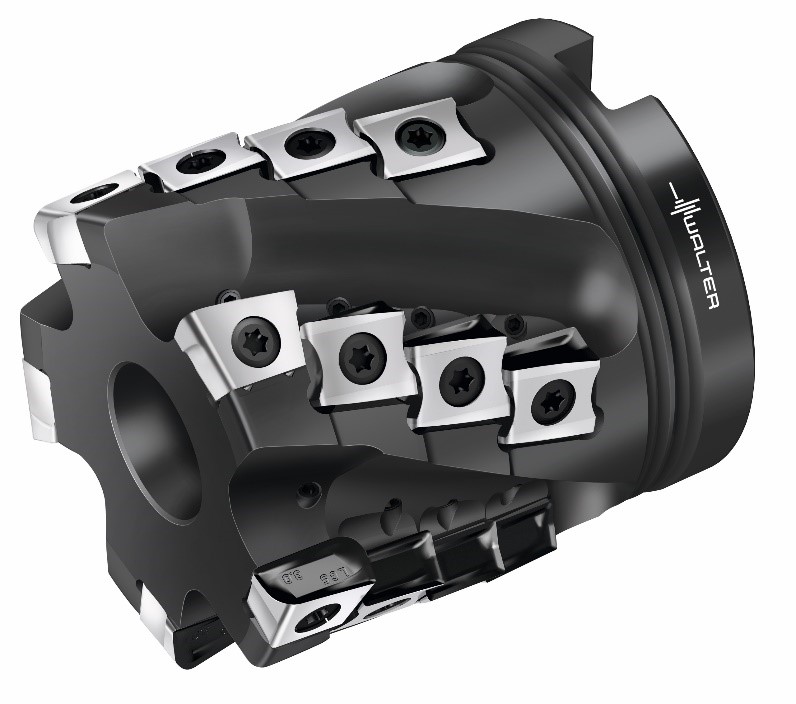 Facilitates high-performance milling in titanium and titanium alloys at up to 60 m/min and with a 130-minute tool life: The Walter BLAXX M3255 Z5 porcupine milling cutter, fitted with WSM45X indexable inserts with the new CVD thin film coating.